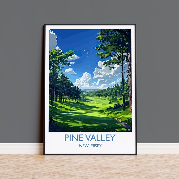 Pine Valley Travel Print Travel Poster Of Pine Valley Golf Course Pine Valley Art Lovers Gift New Jersey Usa Art Birthday Gift