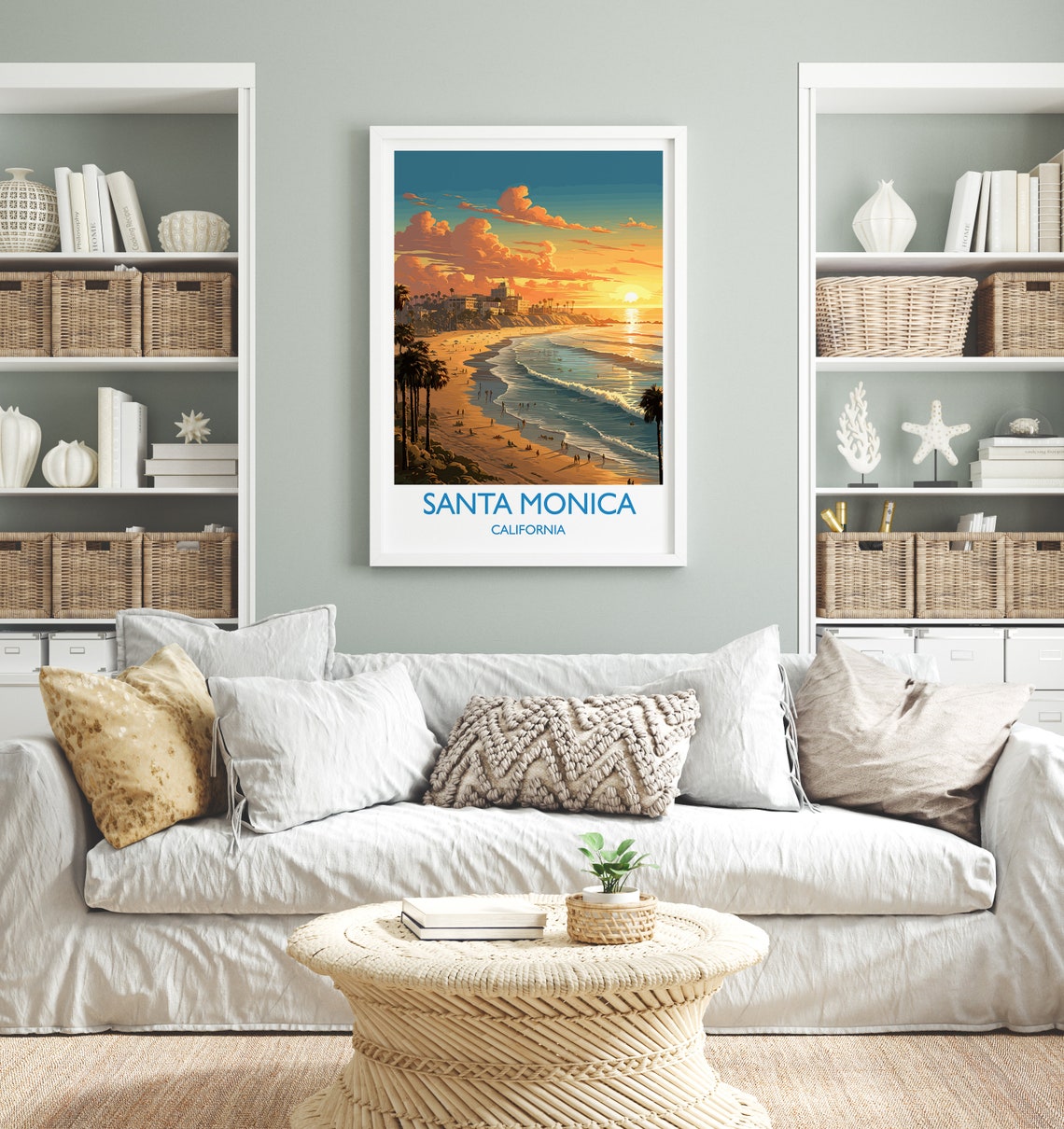Santa Monica Travel Poster Travel Print Of Santa Monica California Santa Monica Art Lovers Gift Usa Gift Wall Art Print - Image 4