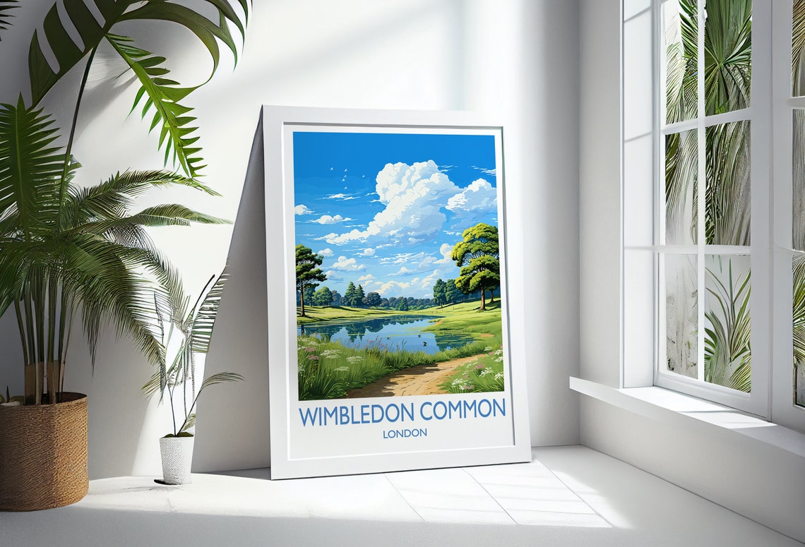 Wimbledon Common Travel Poster Travel Print Of Wimbledon Common London Poster Wimbledon Common Art Gift London Art Lovers Uk Travel Gift - Image 3