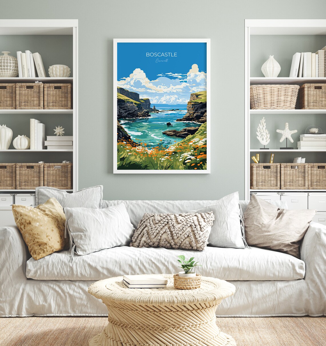 Boscastle Cornwall Rugged Cliffs Cove Wildflowers Travel Poster - Image 4