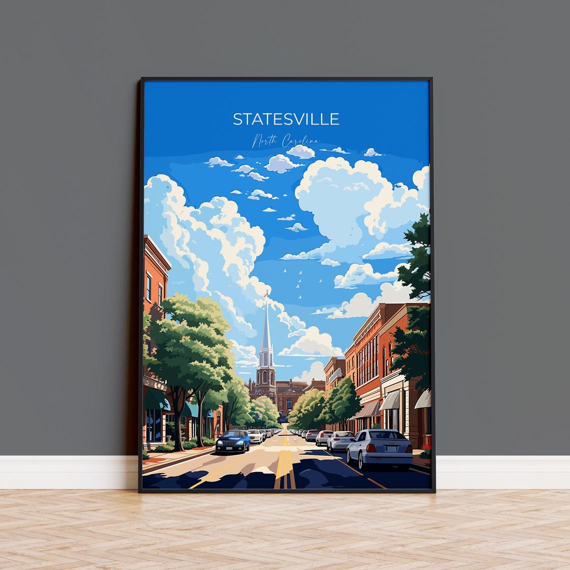 Statesville Travel Poster Wall Art Travel Print Of Statesville Statesville Art Lovers Gift North Carolina Usa Art Gift