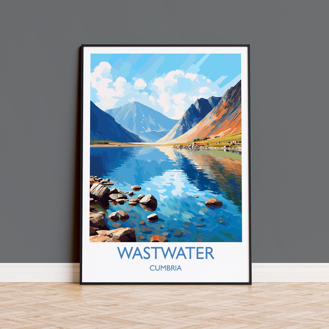 Wastwater Travel Poster, Lake District Art Print