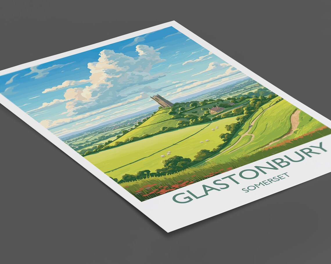 Glastonbury Travel Poster, Somerset England Poster Print - Image 2