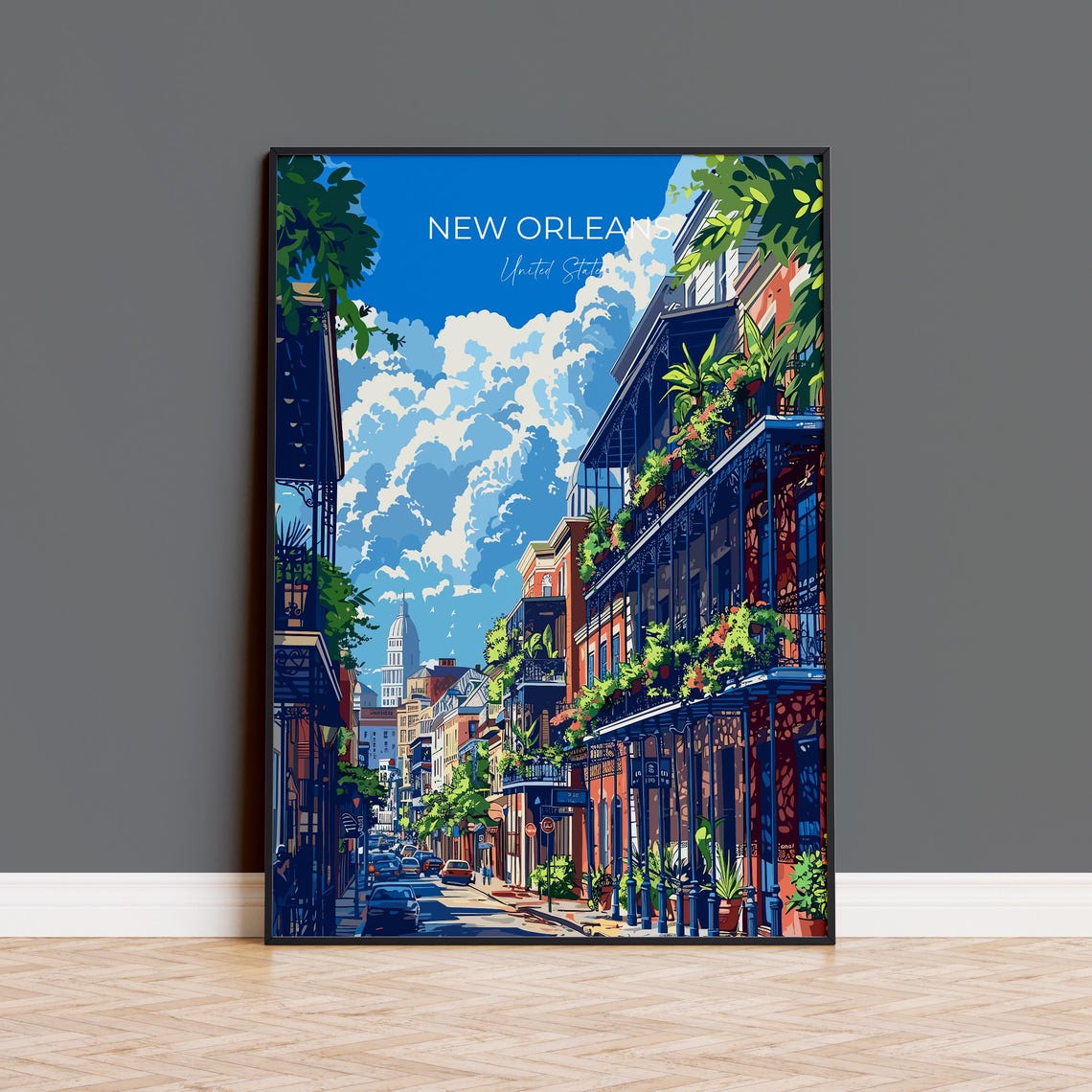 New Orleans Travel Poster Wall Art Travel Print Of New Orleans New Orleans Art Lovers Gift Usa Art Gift