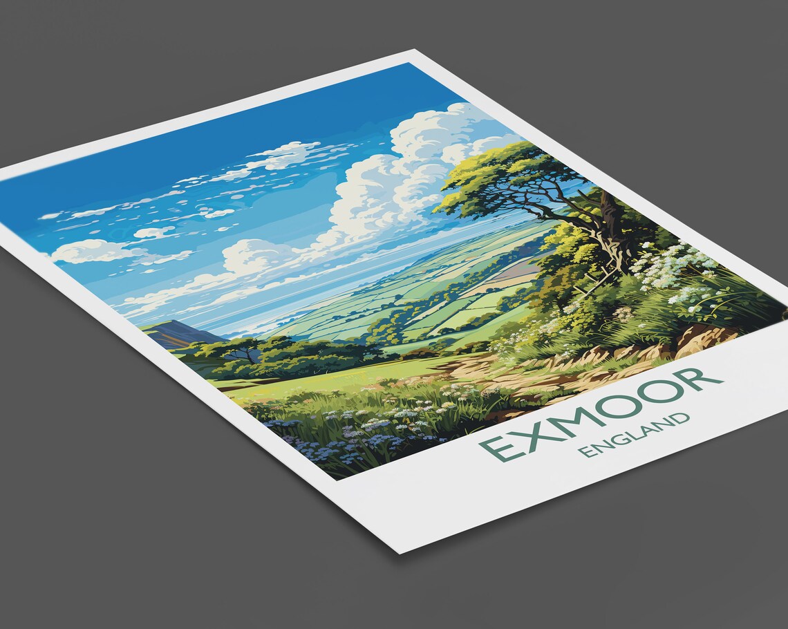 Exmoor Travel Poster, English Countryside Art - Image 2