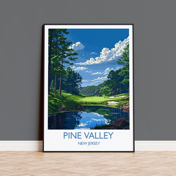 Pine Valley Travel Print Travel Poster Of Pine Valley Golf Course Pine Valley Art Lovers Gift New Jersey Usa Art Birthday Gift