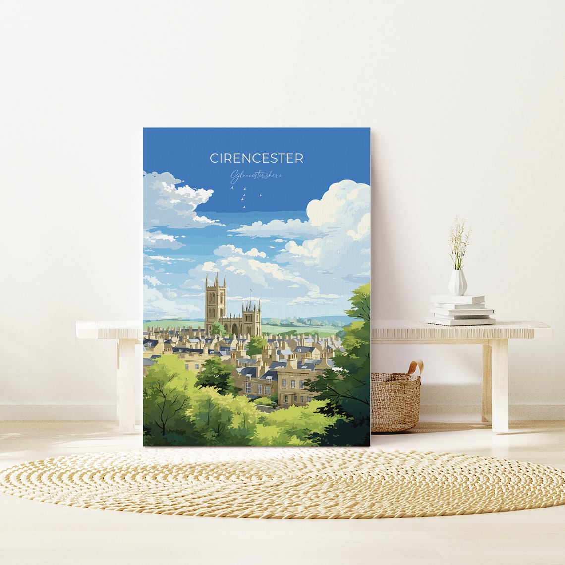 Cirencester Gloucestershire Abbey Church Cotswold Town Travel Poster - Image 3