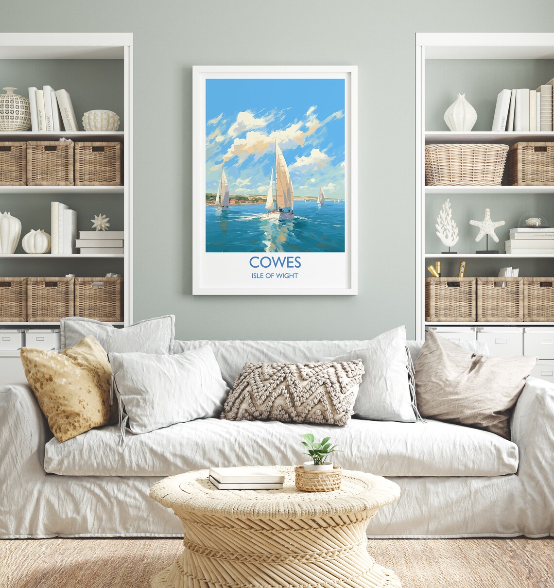 Cowes Isle Of Wight Sailing Boats Summer Regatta Travel Poster - Image 4