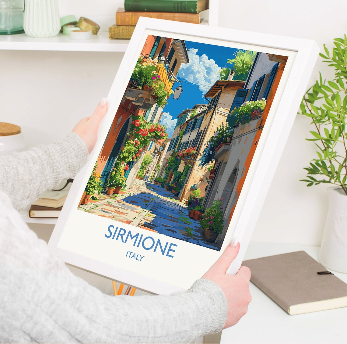 Sirmione Travel Print Wall Art Travel Poster Of Lake Garda Sirmione Art Lovers Gift Italy Italian Lakes Art Gift - Image 5