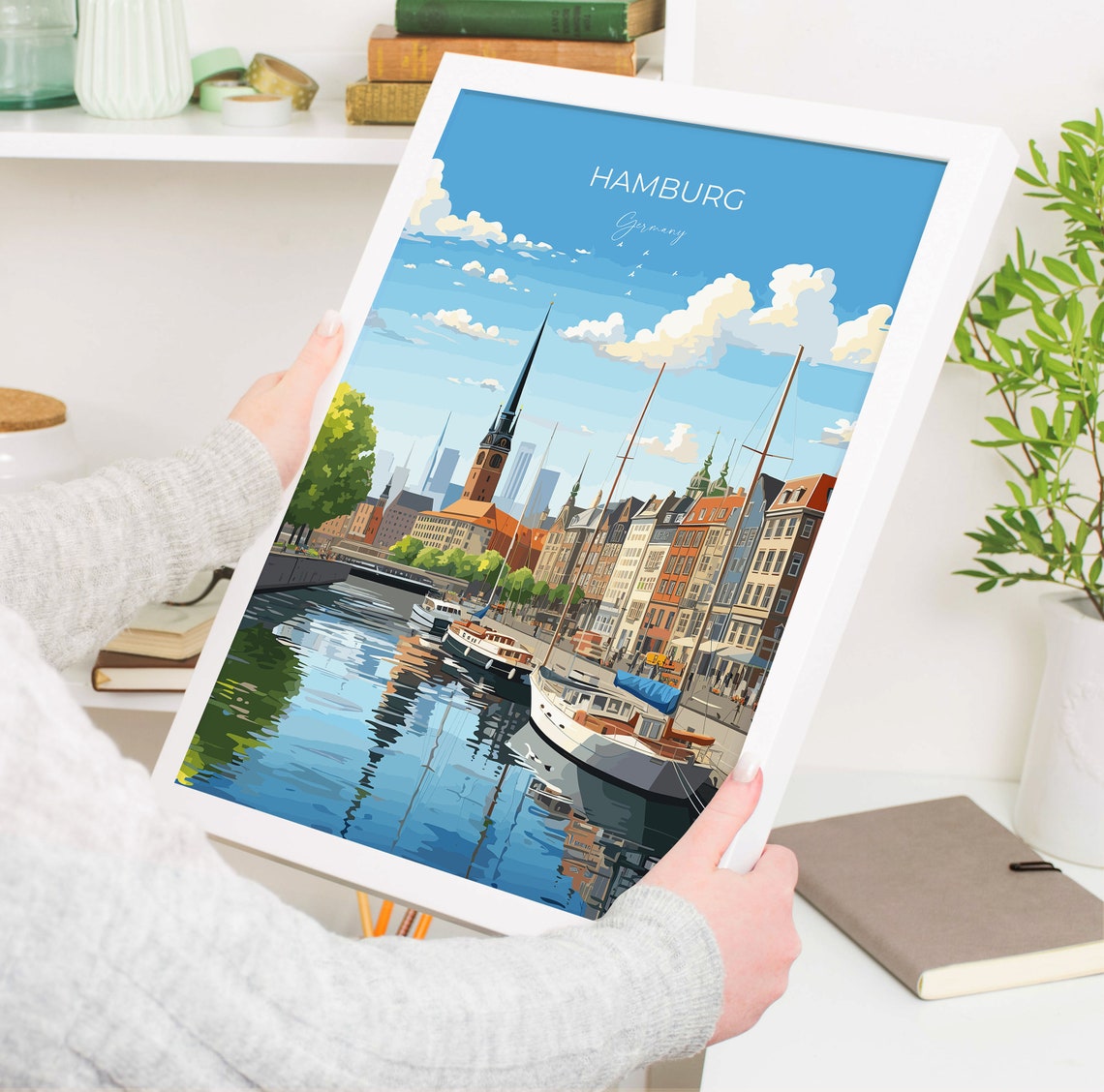 Hamburg Travel Print Wall Art Travel Poster Of Hamburg Hamburg Gift Art Germany Wall Decor Art Travel Gift - Image 5