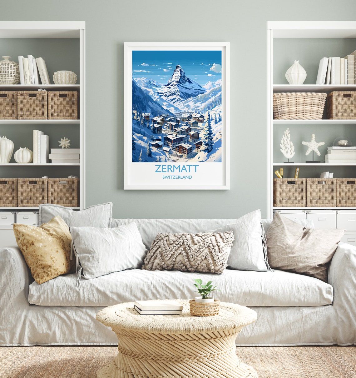 Zermatt Wall Art Travel Poster Travel Print Of Zermatt Ski Poster Zermatt Art Gift Switzerland Ski Art Travel Lovers Gift - Image 4