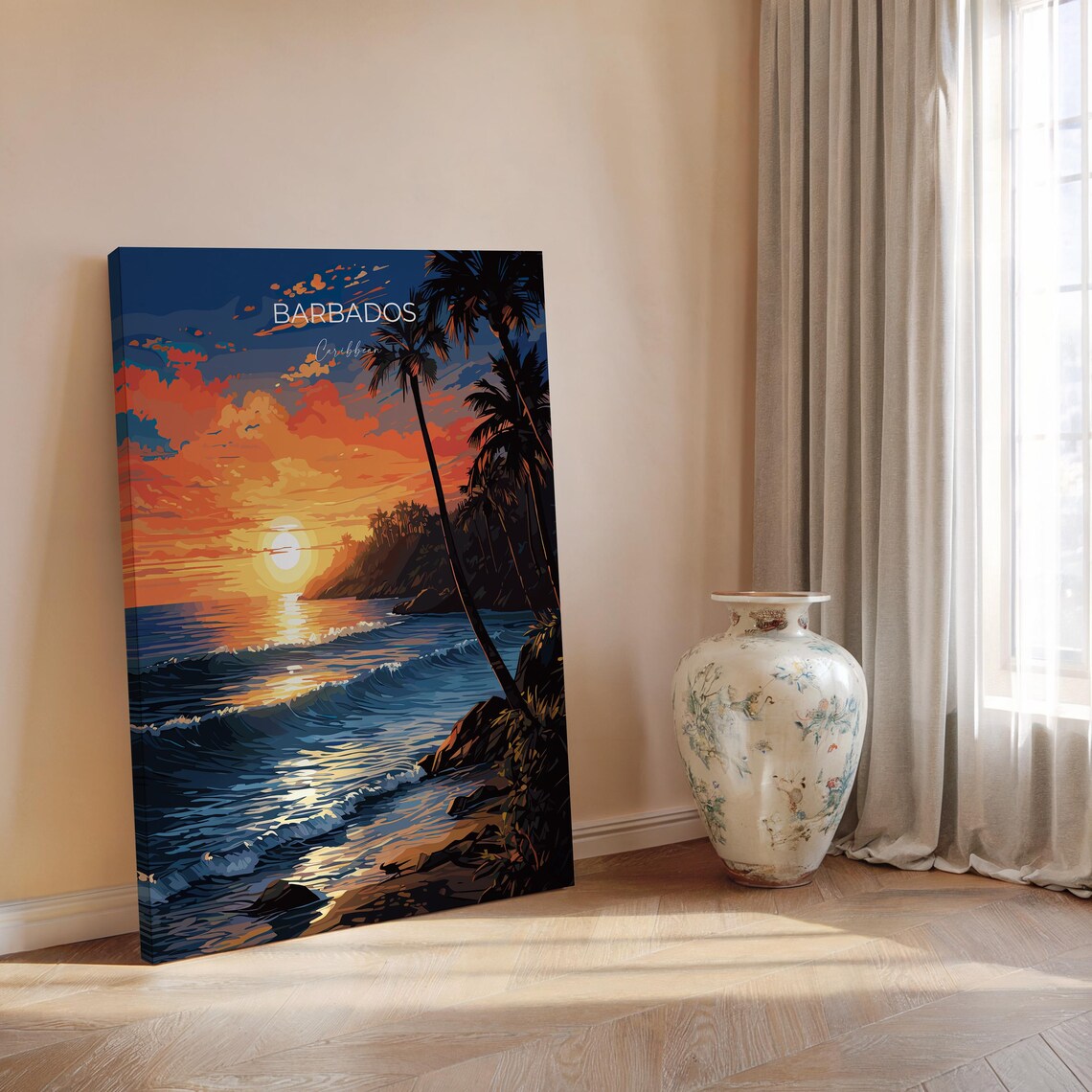 Barbados Travel Poster, Caribbean Sunset Print - Image 2