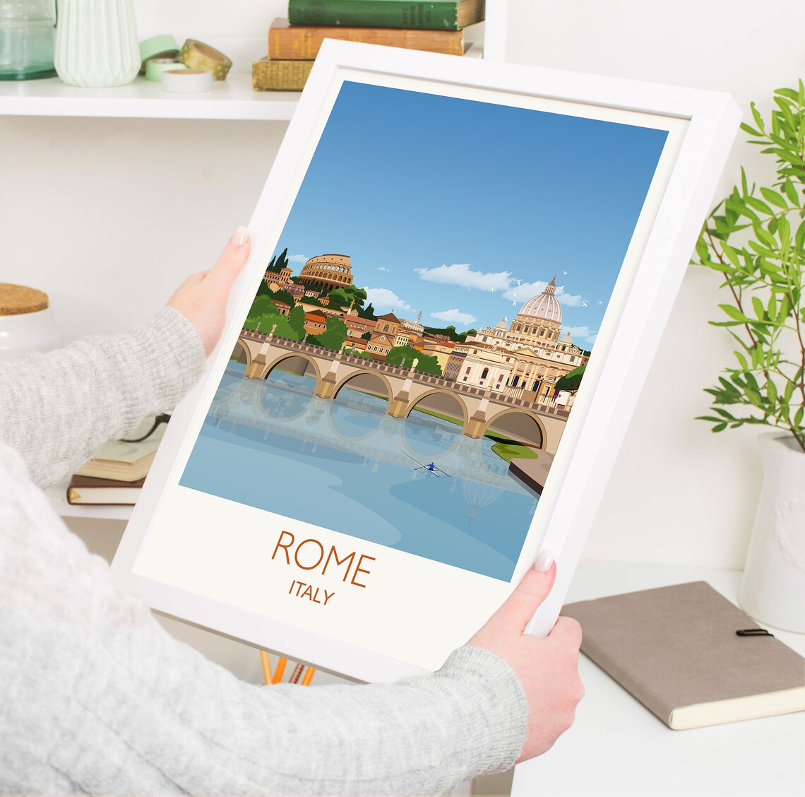 Rome Travel Poster, Italy Cityscape Art Print - Image 3