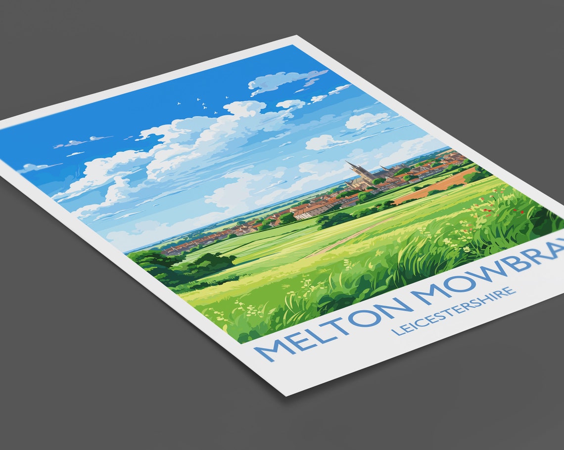 Melton Mowbray Travel Print Wall Art Travel Poster Of Melton Mowbray England Leicestershire Art Lovers Gift English Countryside - Image 2