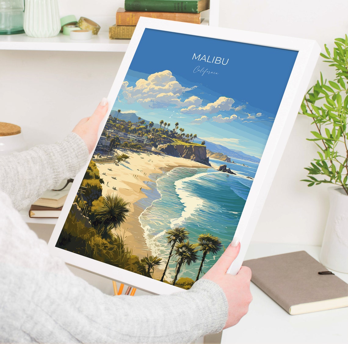 Malibu Travel Print Travel Poster Of Malibu California Malibu Art Lovers Gift Usa Gift Wall Art Print - Image 5