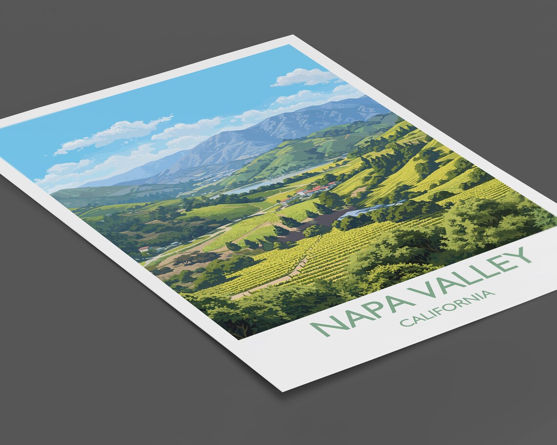 Napa Valley California Rolling Vineyard Hills Wine Country Poster - Image 2