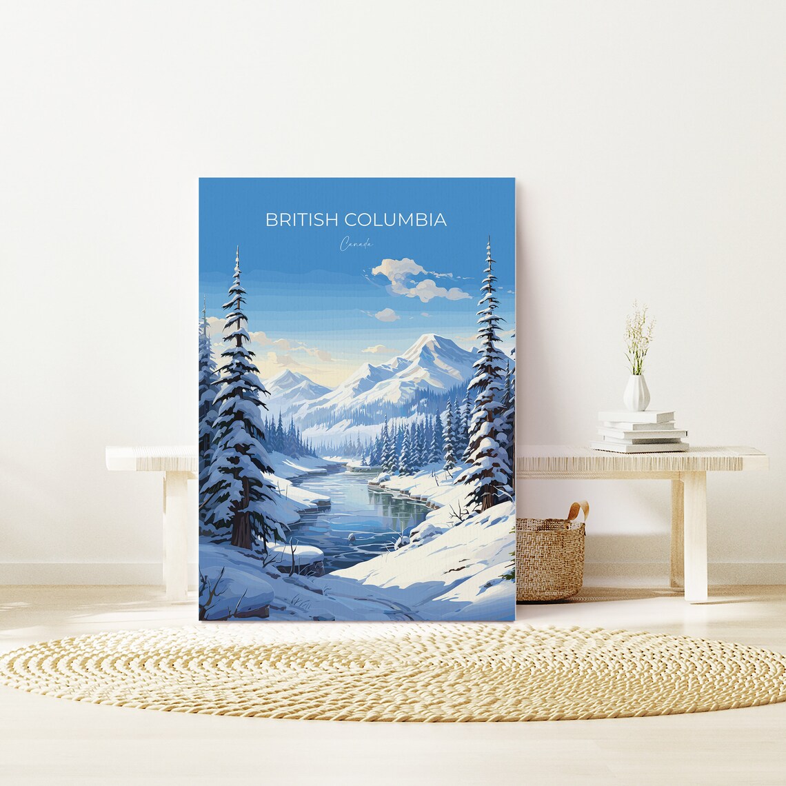 British Columbia Wall Art Travel Poster Travel Print Of British Columbia British Columbia Art Lovers Gift Canada Winter Art Travel Gift - Image 3