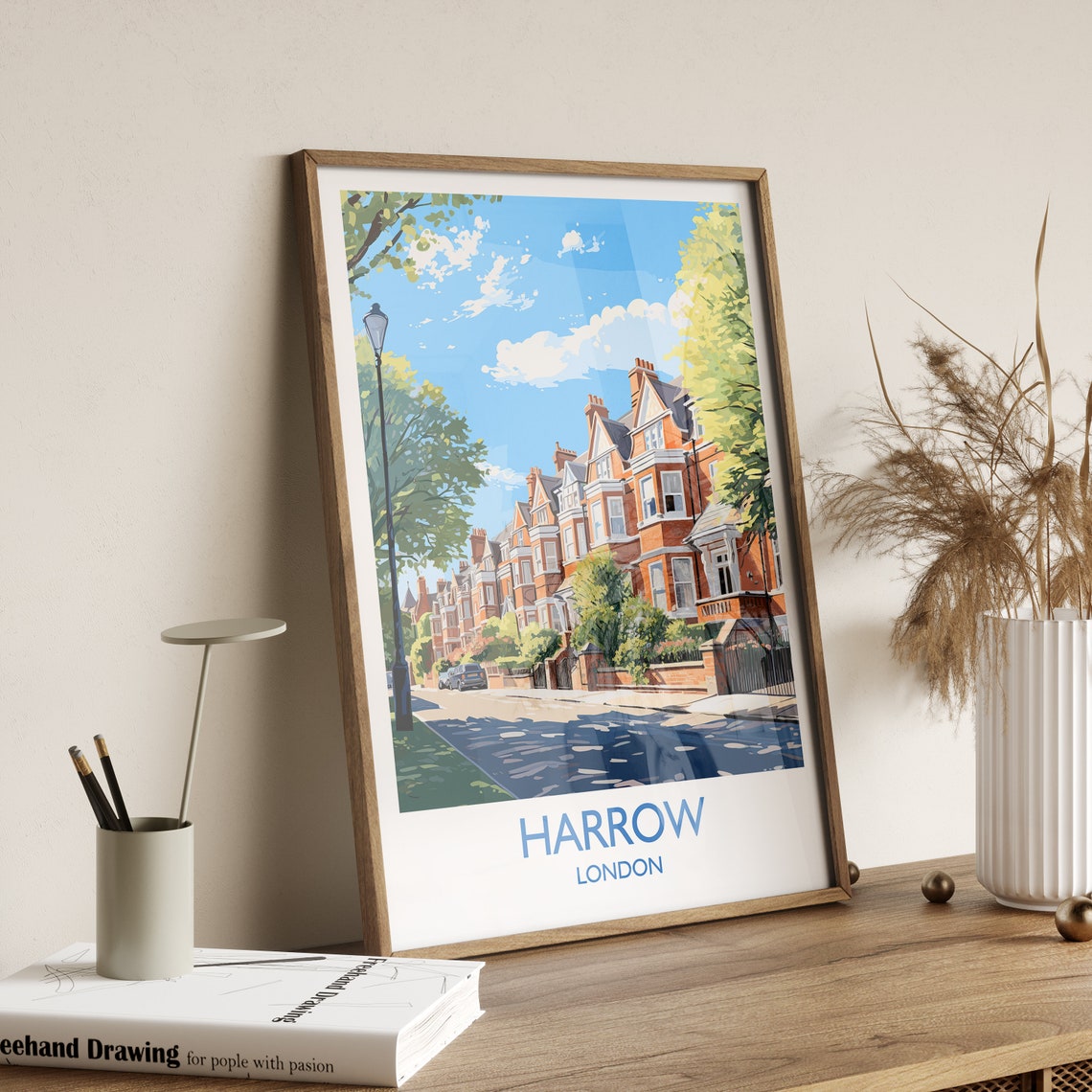 Harrow Travel Print Travel Poster Of Harrow London Poster Harrow Gift Harrow Art London Art Uk Travel Gift - Image 3