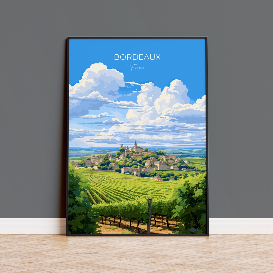 Bordeaux Travel Print Wall Art Travel Poster Of Bordeaux Wine Region France Europe France Travel Gift Art