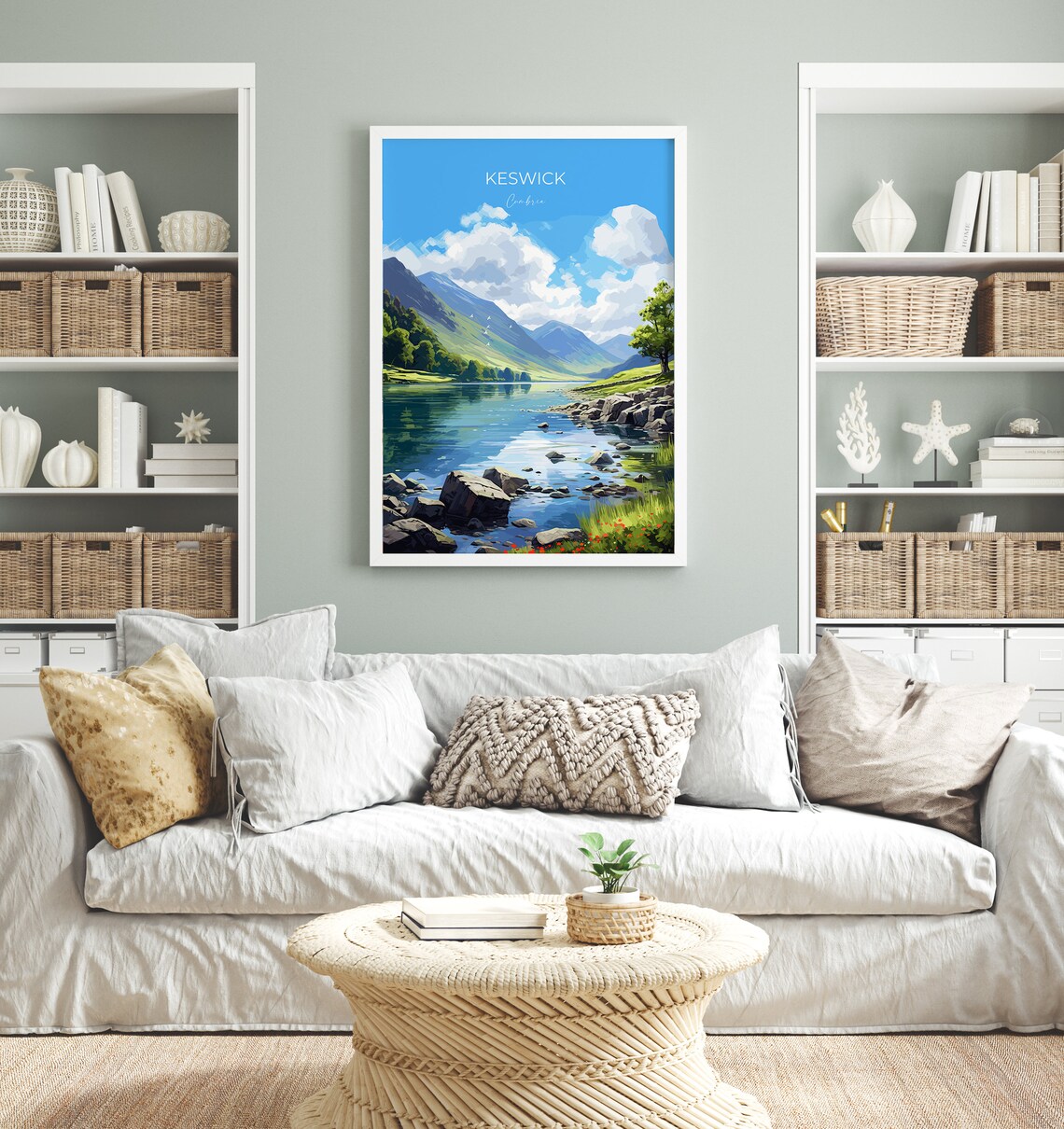 Keswick Travel Poster, England Cumbria Art Print - Image 4