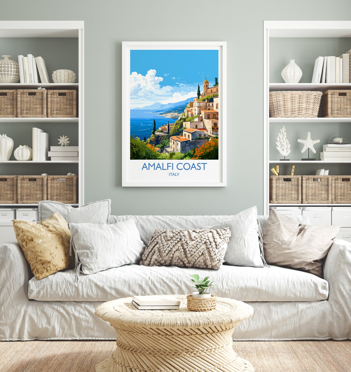 Amalfi Coast Travel Poster, Italy Travel Art - Image 4