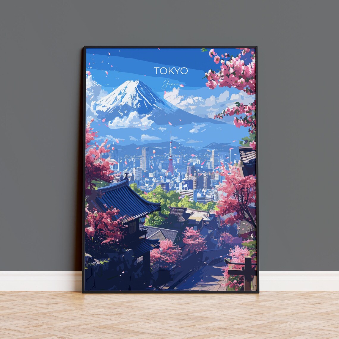 Tokyo Travel Poster, Japan Asia Wall Art Print