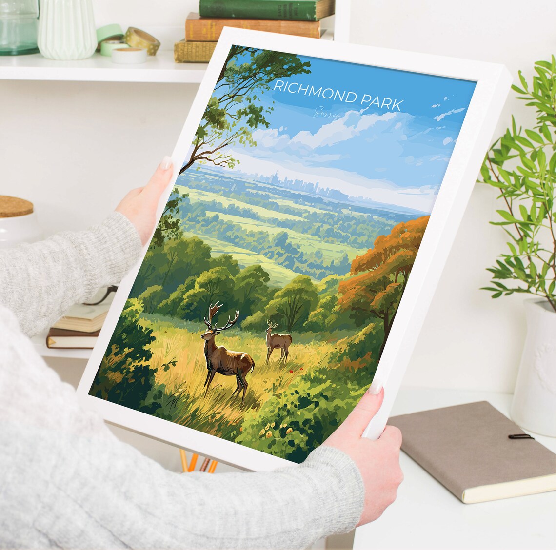 Richmond Park Travel Poster, Surrey London England - Image 5