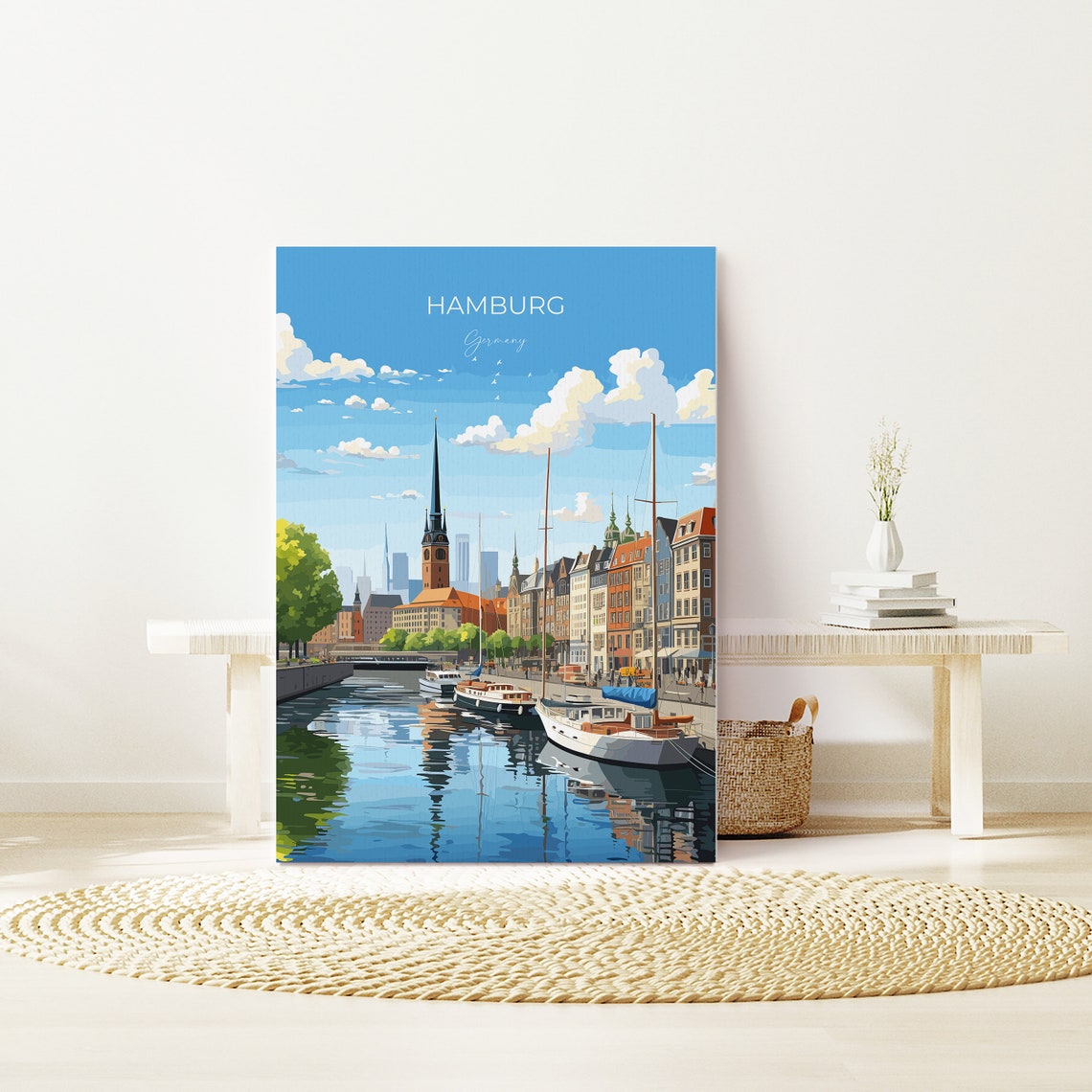 Hamburg Travel Print Wall Art Travel Poster Of Hamburg Hamburg Gift Art Germany Wall Decor Art Travel Gift - Image 3