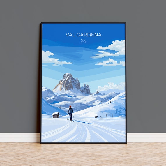 Val Gardena Wall Art Travel Print Travel Poster Of Val Gardena Ski Poster Art Gift Italy Dolomites Ski Art Travel Lovers Gift