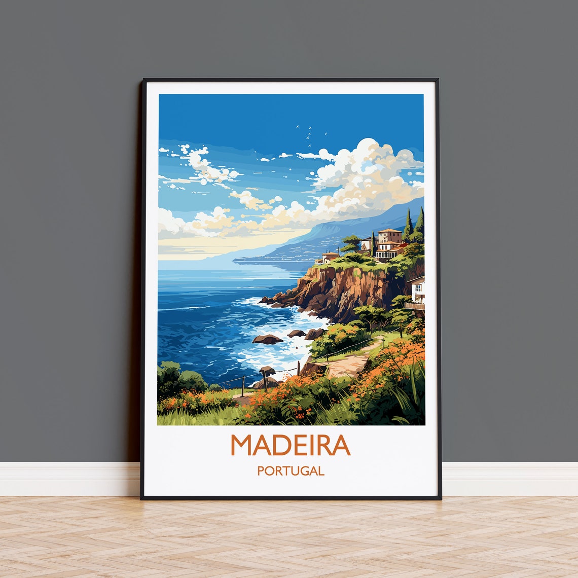 Madeira Travel Print Wall Art Travel Poster Of Madeira Madeira Art Print Portugal Wall Print Madeira Art Lovers Gift