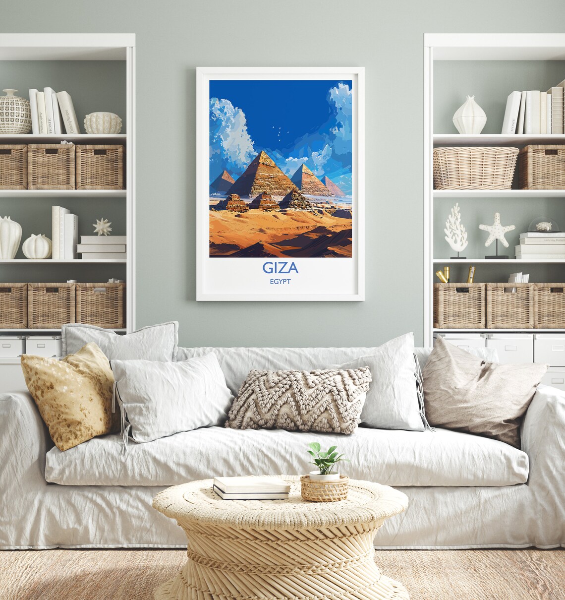 Giza Egypt Pyramids Desert Landscape Vintage Style Travel Poster - Image 4