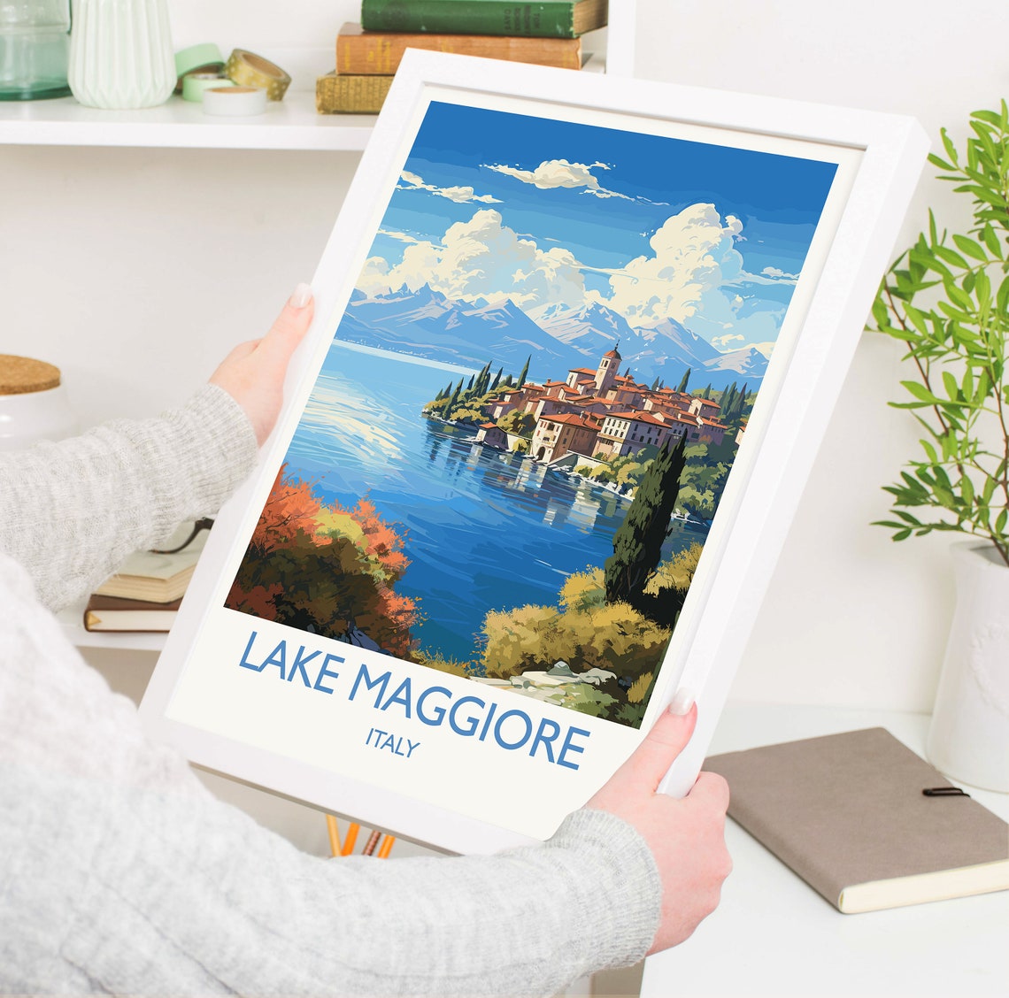 Lake Maggiore Travel Poster Wall Art Travel Print Of Lake Maggiore Lake Maggiore Art Lovers Gift Italy Italian Lakes Art Gift - Image 5
