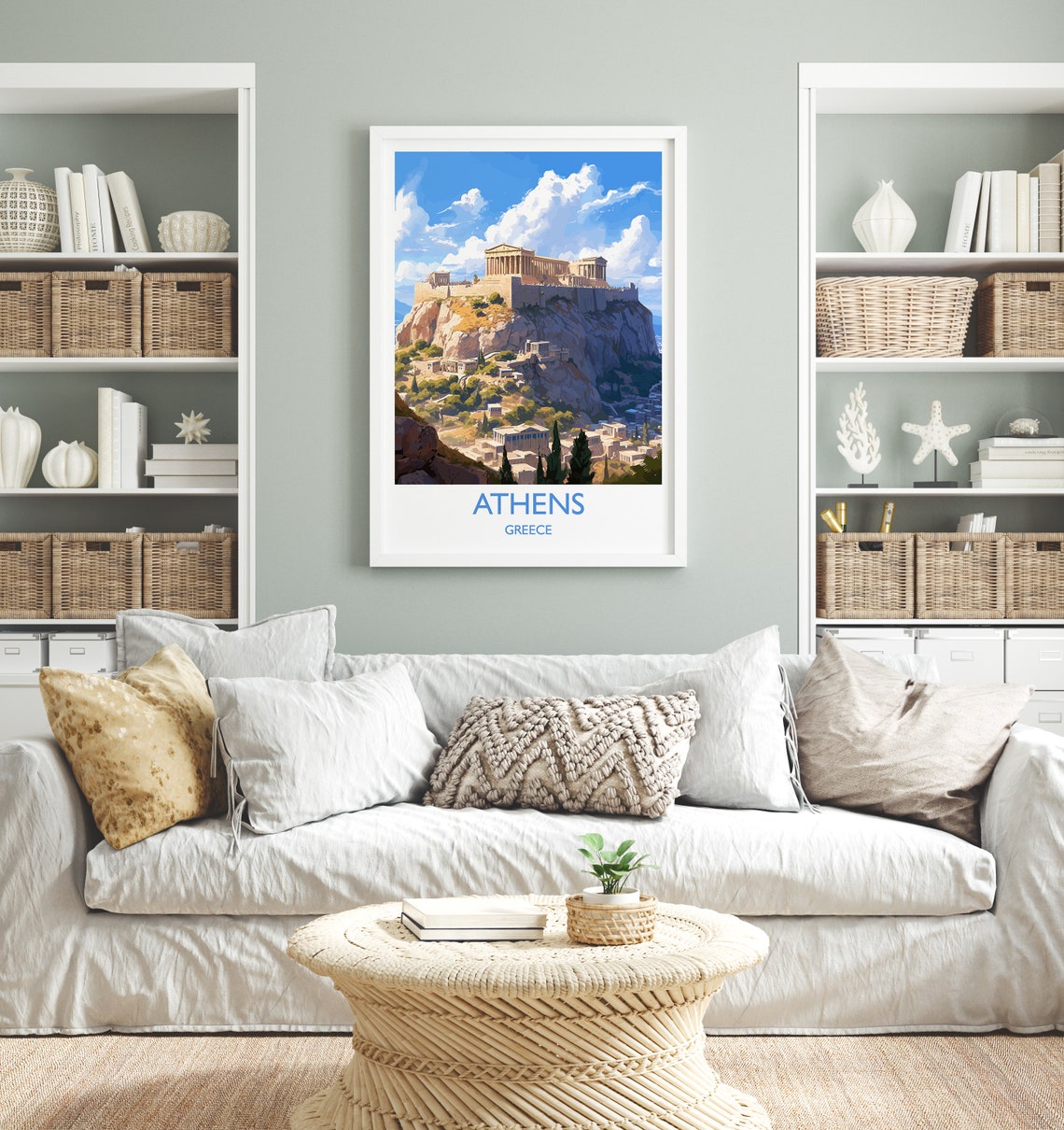 Athens Greece Acropolis Parthenon Ancient Ruins Travel Poster - Image 4