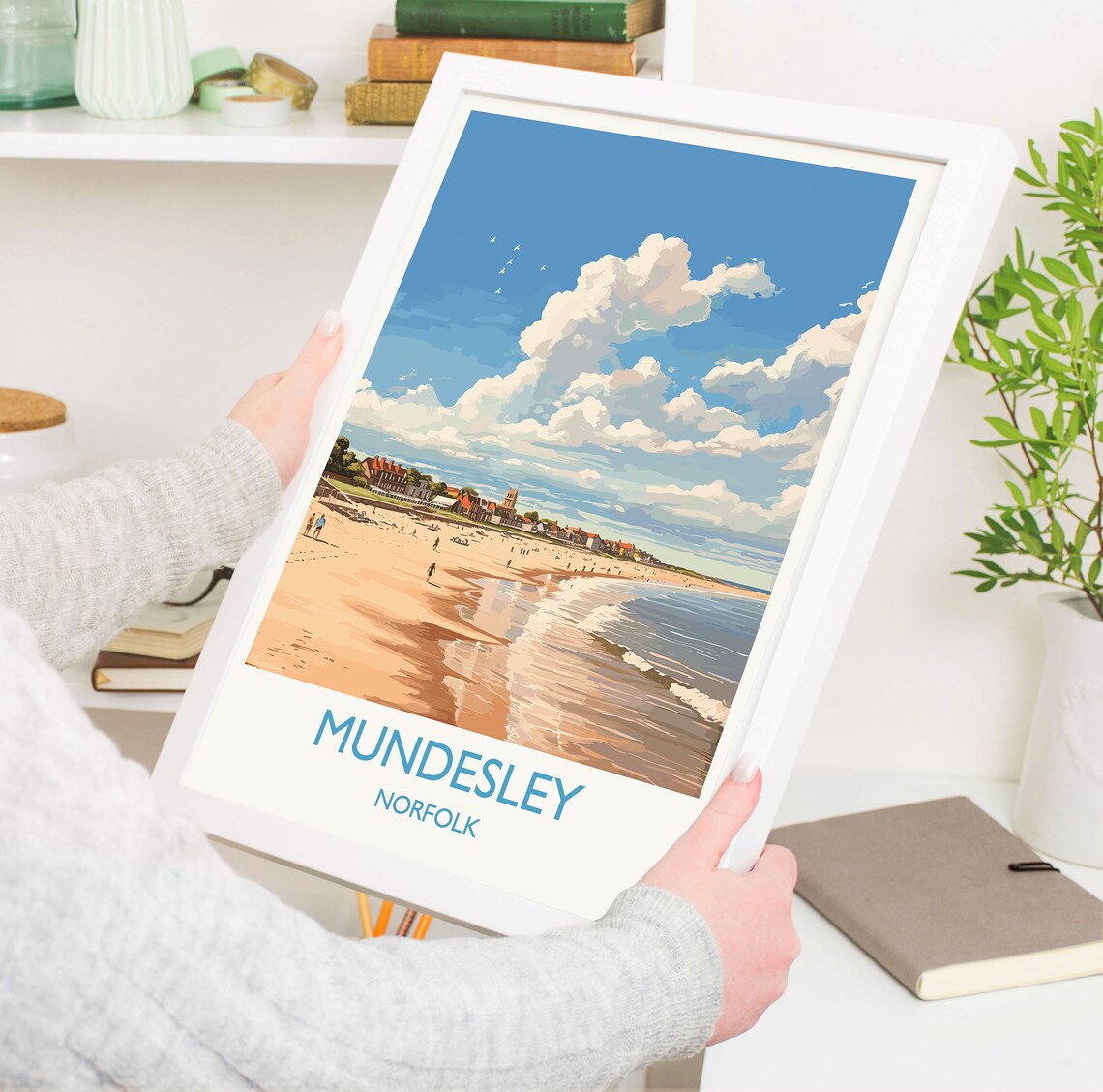 Mundesley Beach Travel Poster, Norfolk England - Image 5