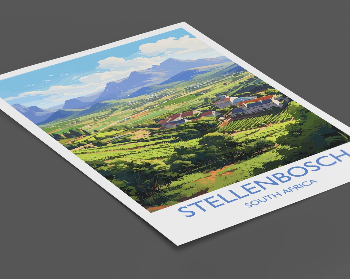 Stellenbosch Travel Poster, South Africa Wine Region - Image 2