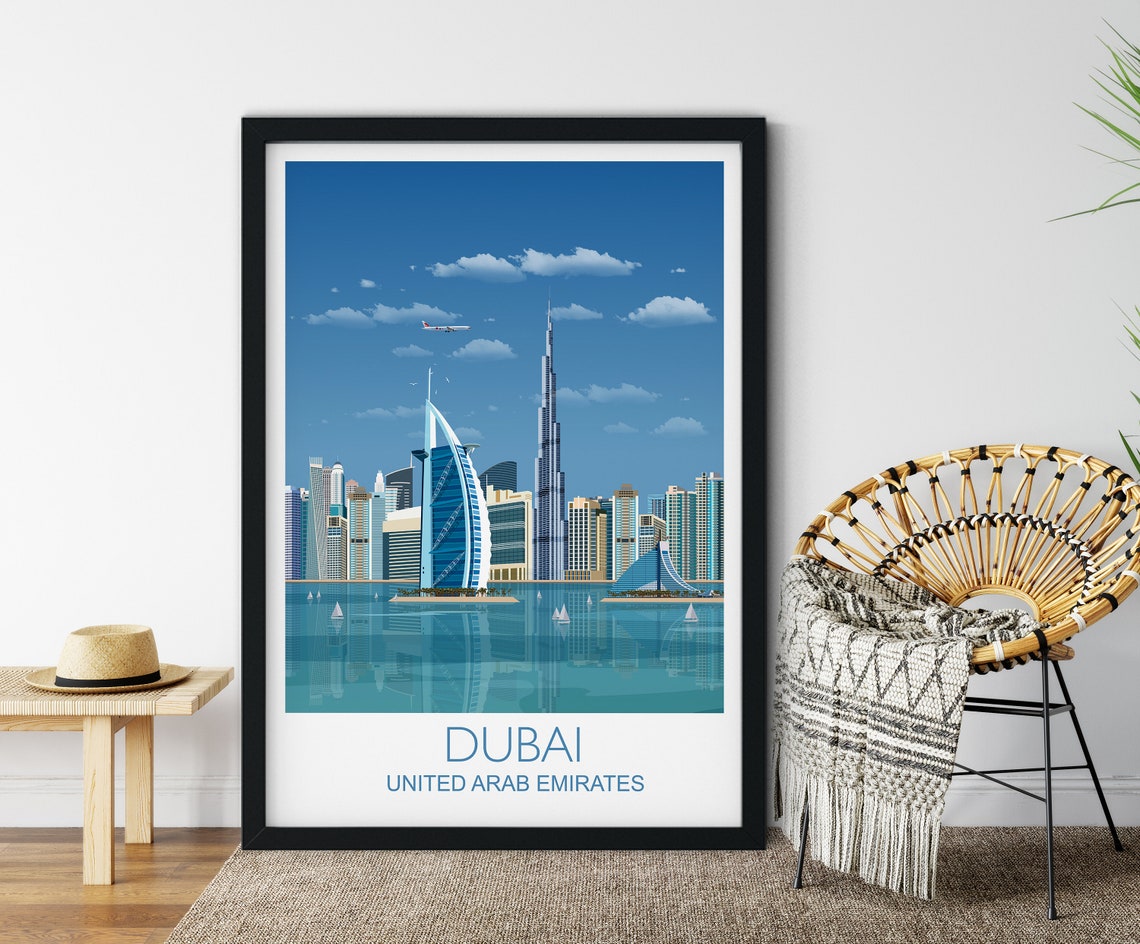 Travel Poster Of Dubai Travel Print Of Dubai City Of Dubai United Arab Emirates Travel Poster Dubai Cityscape
