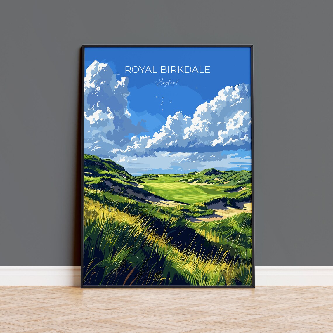Royal Birkdale England Links Golf Course Dunes Script Poster