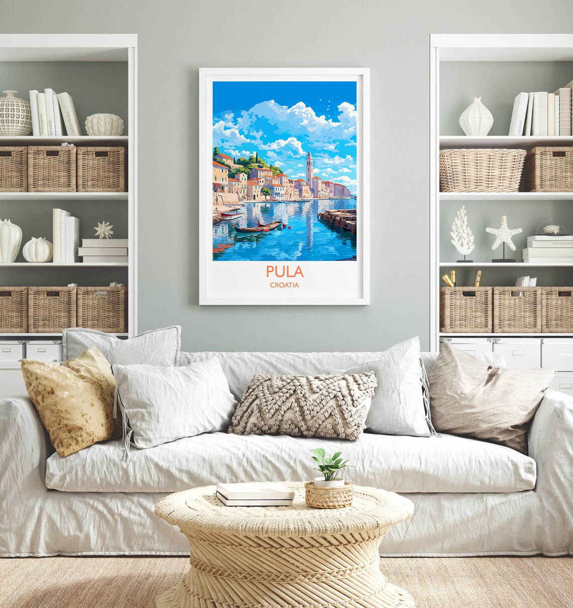Pula Croatia Istrian Harbor Old Town Seafront View Travel Poster - Image 4