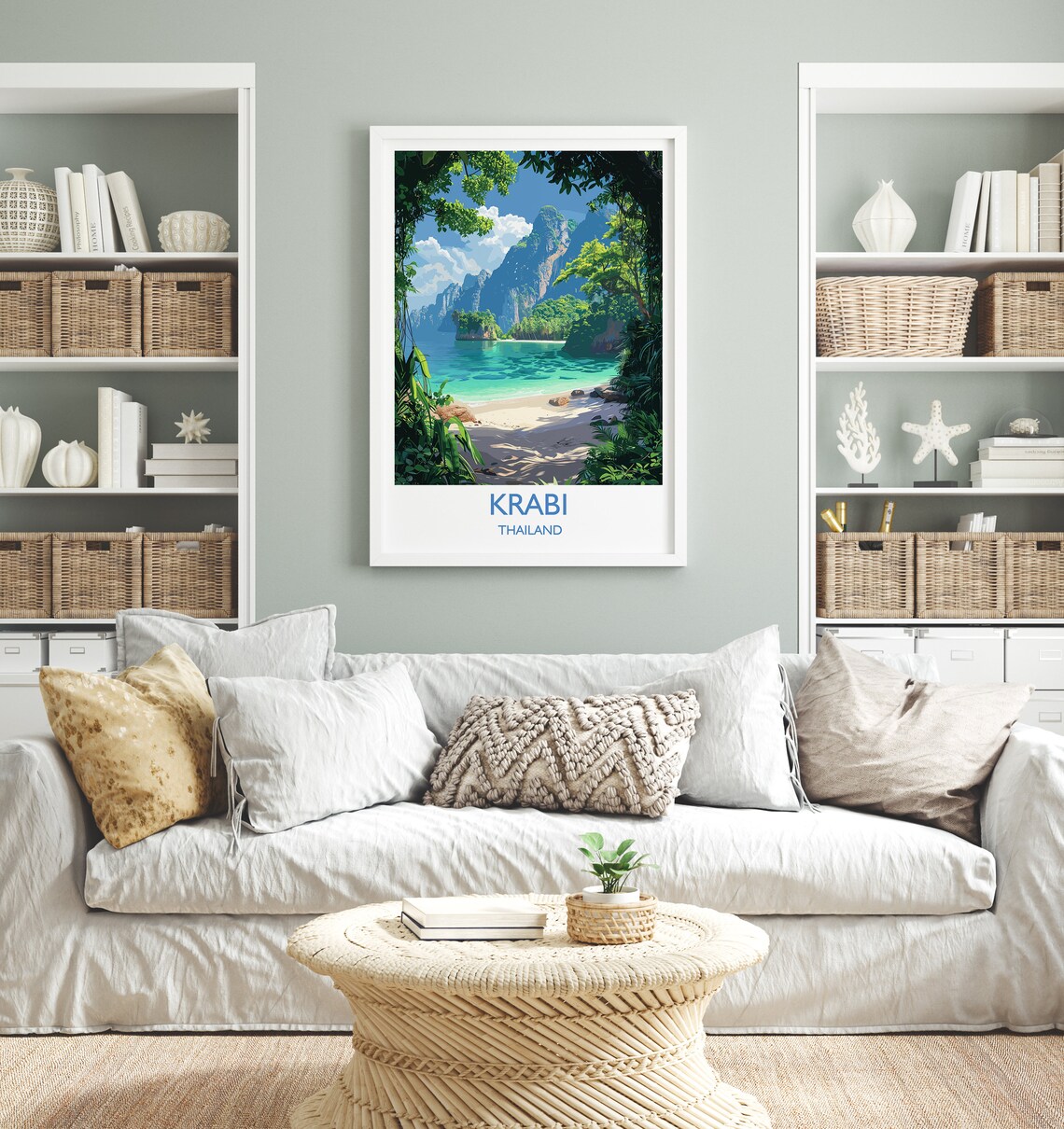 Krabi Thailand Secret Cove Karst Peaks Tranquil Bay Travel Poster - Image 2