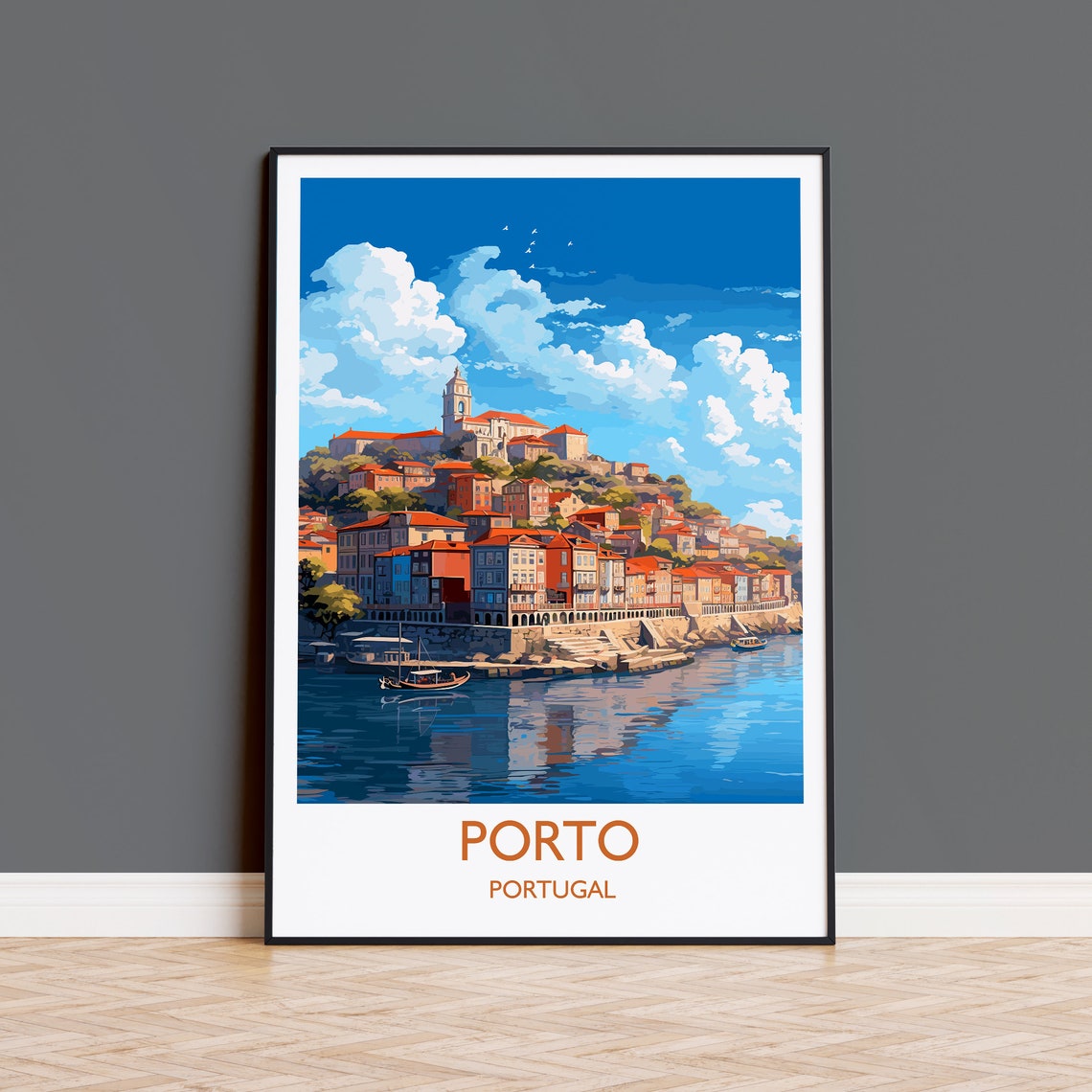 Porto Travel Print Travel Poster Of Porto Portugal Porto Art Gift Wall Art Print