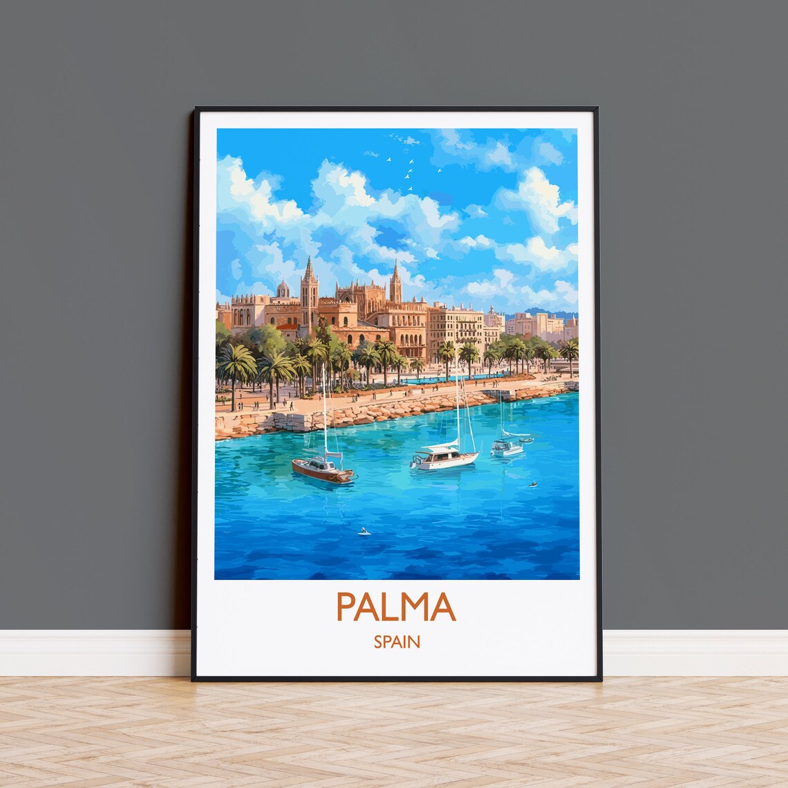Palma, Spain Travel Poster, Palma Art Print