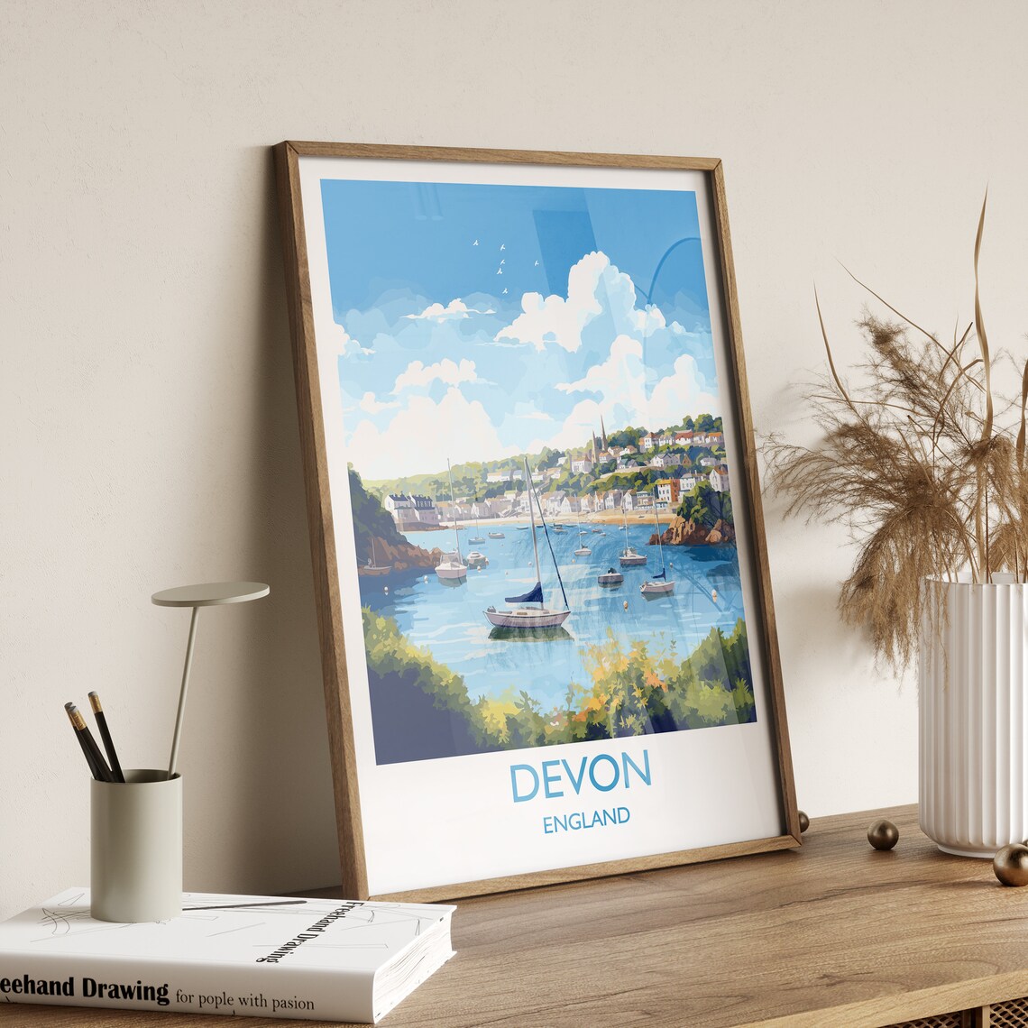 Devon Travel Poster, England Coast Art Print - Image 3