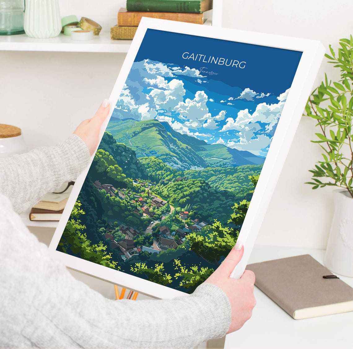Gaitlinburg Travel Poster Wall Art Travel Print Of Gaitlinburg Gaitlinburg Art Lovers Gift Tennessee Usa Art Gift - Image 3