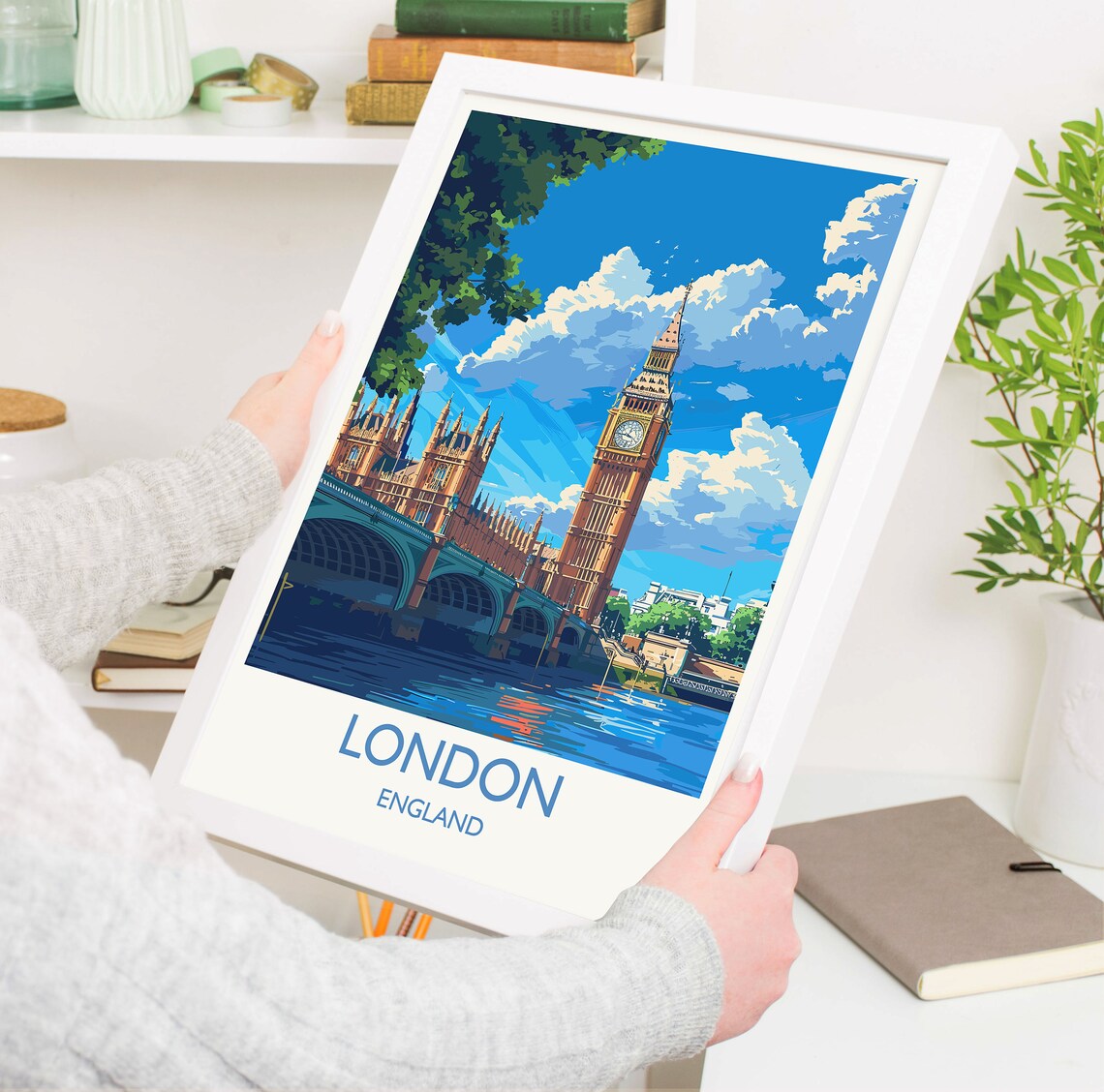 London Travel Print Wall Art Travel Poster Of London London Art Lovers Gift Big Ben Art Gift - Image 3