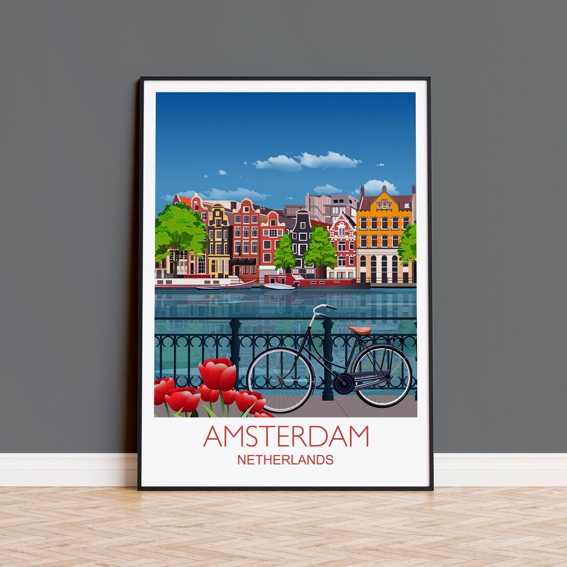 Amsterdam Travel Print Netherlands Wall Art Print