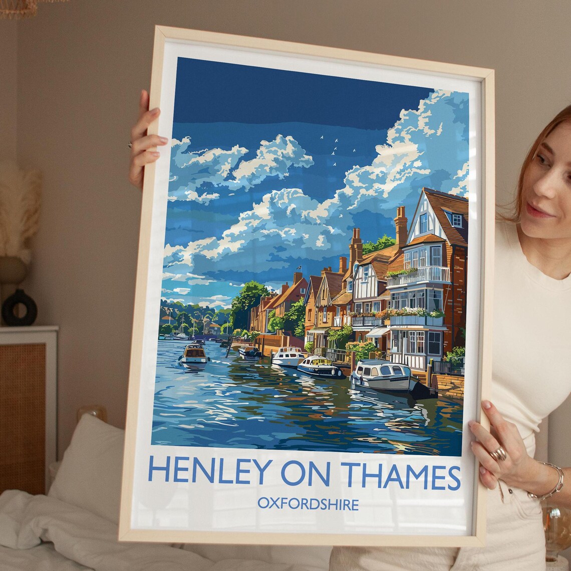Henley on Thames Oxfordshire Riverside Vintage Travel Poster - Image 4