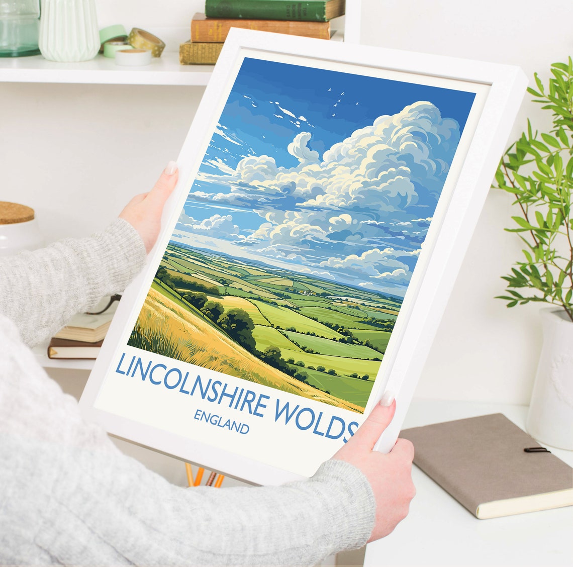 Lincolnshire Wolds Travel Poster Wall Art Travel Print Of Lincolnshire Wolds England Lincolnshire Art Lovers Gift Travel Art Gift - Image 5