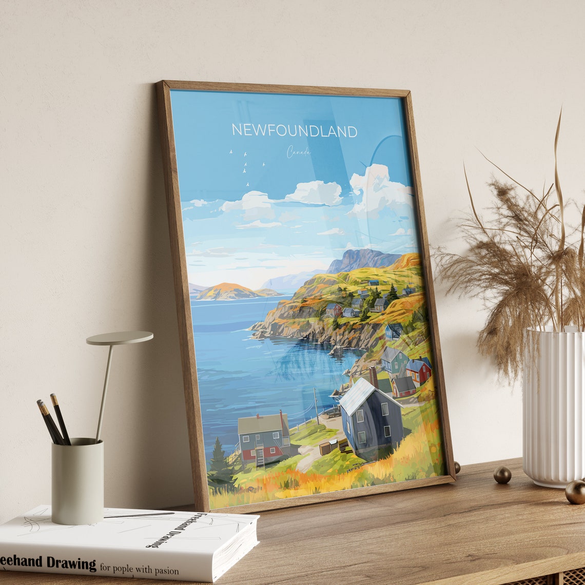 Newfoundland Coastal Fishing Village Canada Atlantic Harbour Poster - Image 2
