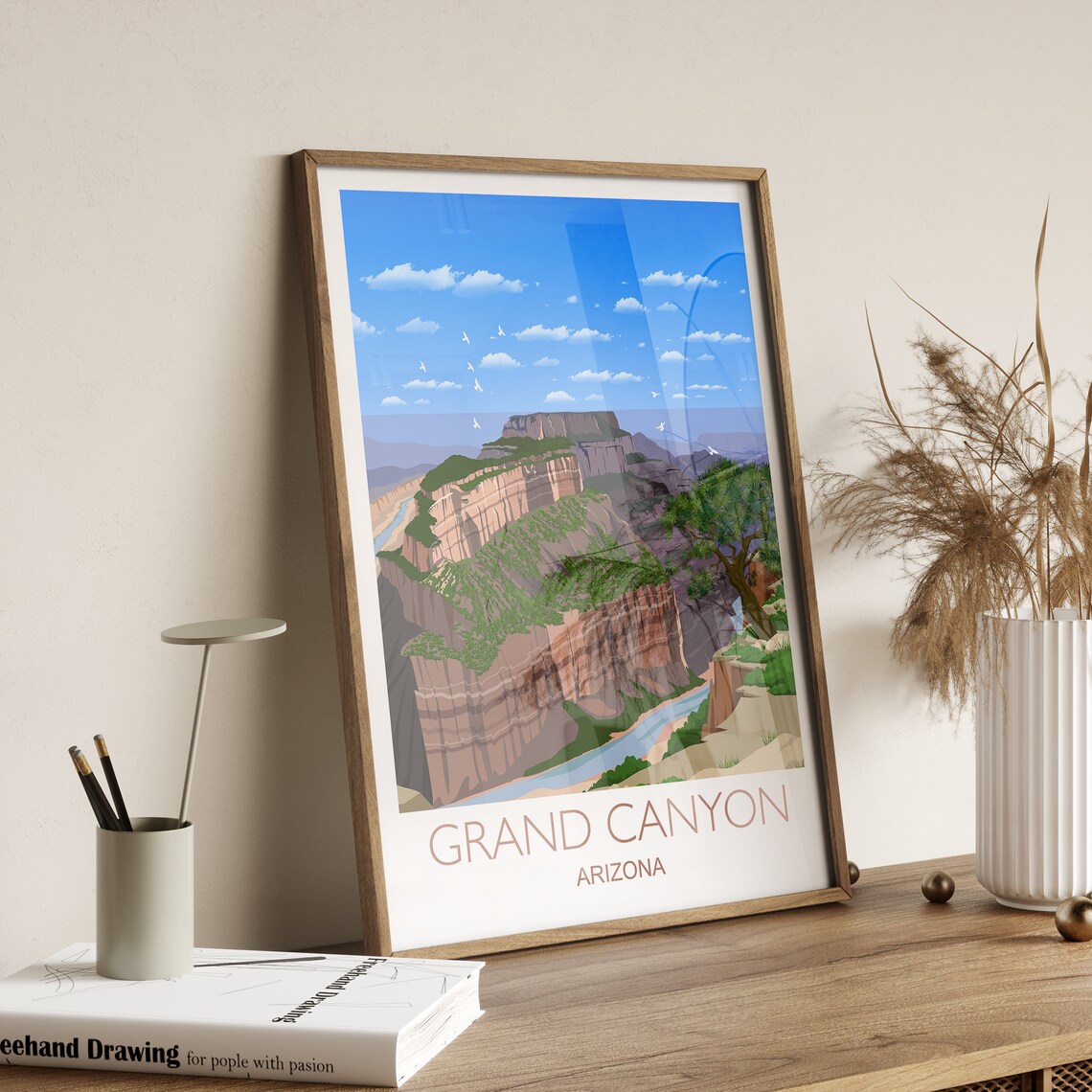 Grand Canyon Arizona Panoramic Desert Canyon View Travel Poster - Image 2