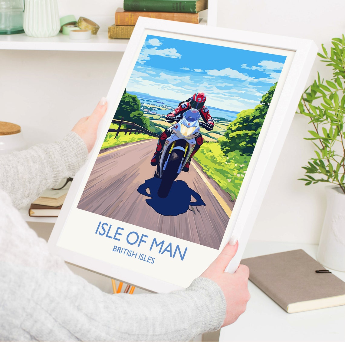 Isle Of Man Poster Motorbike Wall Art Travel Print Of Isle Of Man Motorbike Racing Art Isle Of Man Art Gift British Isles Wall Art - Image 5